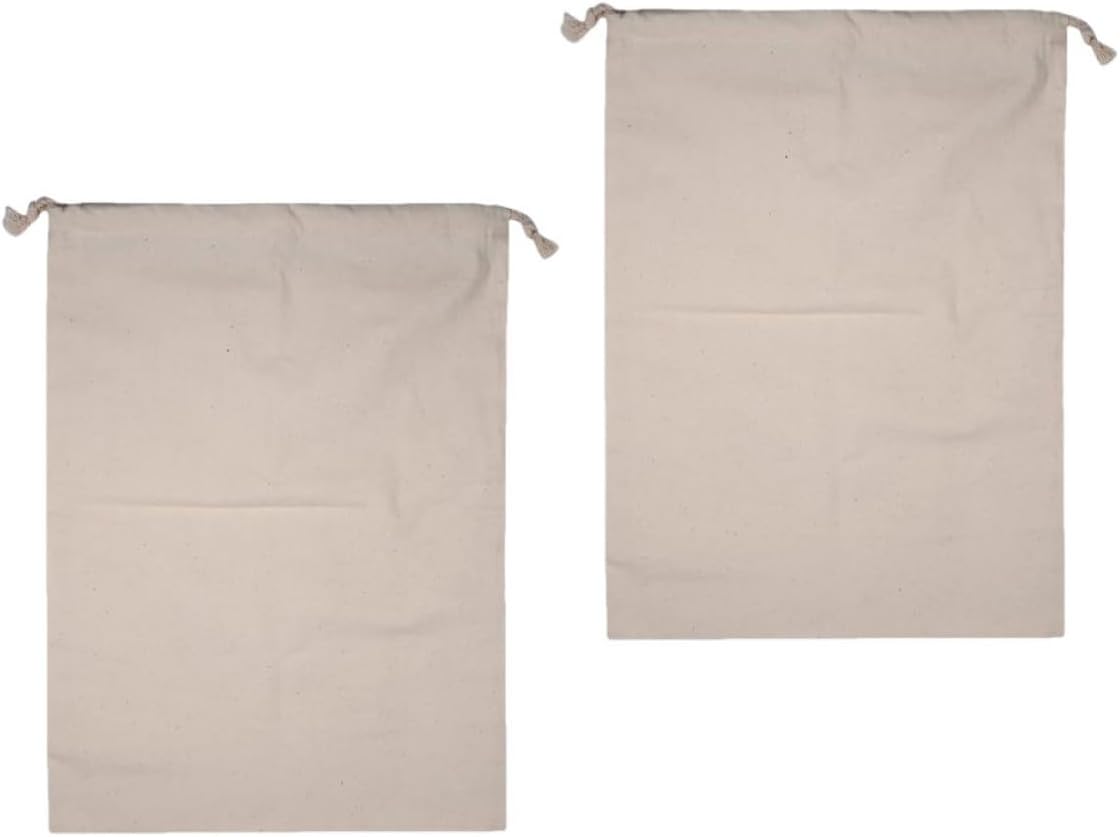 2pcs Cotton Drawstring Laundry Bag, 28x22 Wash Bag for Travel