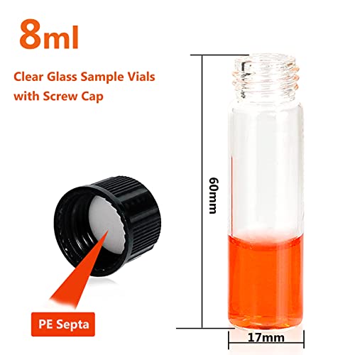 Pekybio P0002221 20 Pcs 8 Ml (2 Dram) Clear Small Liquid Sample Glass Vials thumb #1