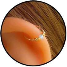 Tiny Gold Helix Hoop - Handmade 8mm with a Tiny 2mm Blue Opal - Thin 24 Guage 14k Gold Filled Cartilage Earring Gold Piercing Hoop