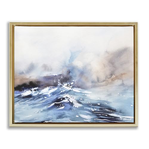 'Abstract Crashing Ocean Waves'| Floating Frame Canvas Art
