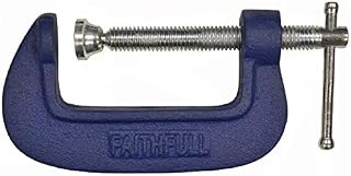 Faithfull FAIHC1 Mini G Clamp, Blue, 16 mm Throat, 25 mm (1 Inch) Capacity