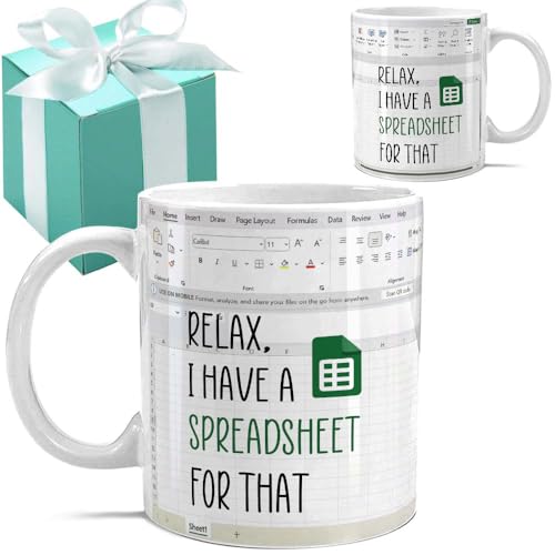 Gououoii Relax I Have A Spreadsheet for That - Accountant Gifts - Funny Accountant Coffee Mug Gifts for Boss CPA Coworker Finance Banker - Spreadsheet Mug - Accounting Birthday Graduation Gift 11oz