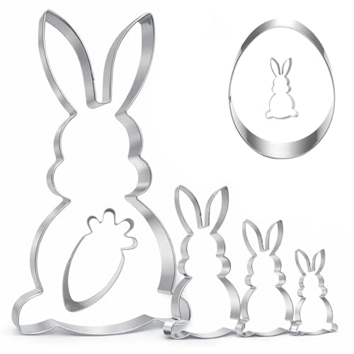 Bellanova 7/14 Pièces Emporte-Pièce Pâques, Moule Lapin de Pâques en Acier Inoxydable, Osterei Ausstecher pour Biscuit et Pâtisserie (7)