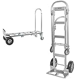 Vergo Industrial AS7B Aluminum Convertible Hand Truck Dolly Cart with Loop Handle 800 lbs Capacity (2 Positions, 63" High)