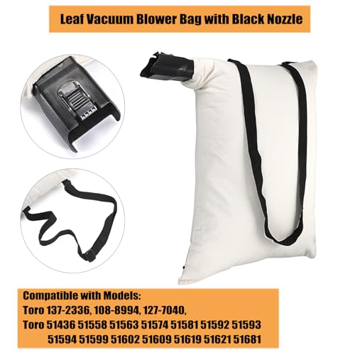 OwnMy Laubbläserbeutel Ersatz kompatibel mit Toro 127-7040 137-2336 108-8994 Laubsauger Gebläse Schmutzbeutel Weiß Laubbläser Vakuum Ersatzbeutel Laubsauger Mulcher Tasche mit Verbindungsdüse – Bild 3