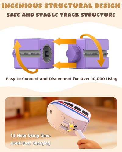 Innovakids Electric Train Sets Racer Track, 121 PCS DIY Cubes Anti-Gravity Klick Rail 3D Infinity Track, STEM Traffic Blocks Trainset Gifts Toys for 3+ Years Old Kids(2 Trains + 67 Tracks + 52 Others) - Image 4