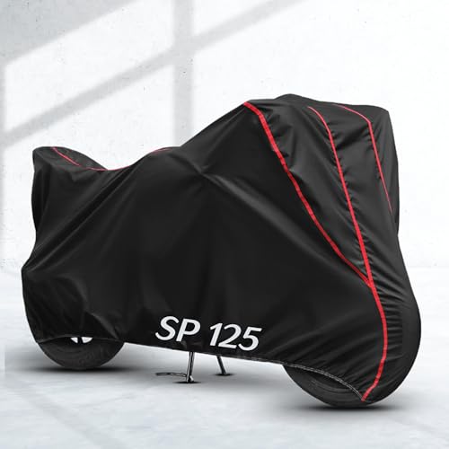 SEAZEN Water Resistant Bike Cover for Honda SP 125 | Waterproof Two Wheeler Body Cover | UV Heat, Dustproof & All Weather Protection | Windproof Elast