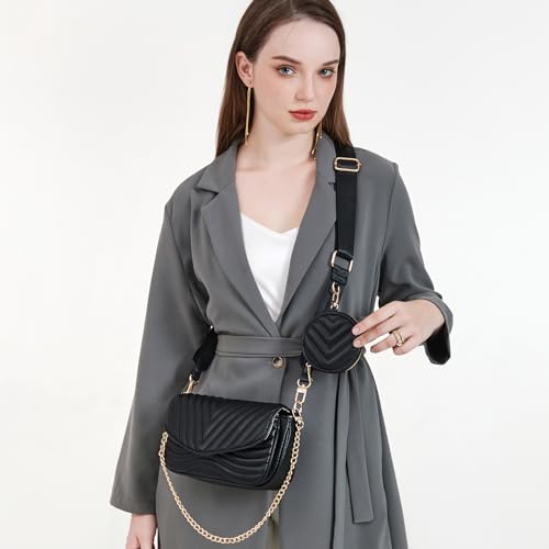 Image of JEEHAN Quilted Crossbody Bags for women Designer Shoulder Handbags Small Purse