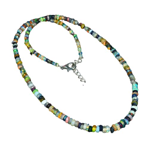 Ethiopian Fire Opal Rondelle Beads Necklace 3-5MM Opal Beads Strand For Men/Women