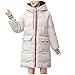 Produktbild QIBIN Lässige Winterjacke für Damen, modisch, schmaler Pelzkragen, Reißverschluss, dicker Übermantel, Staubsaugerteile (Farbe: Grün, Größe: L)