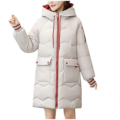 Preisvergleich Produktbild QIBIN Lässige Winterjacke für Damen, modisch, schmaler Pelzkragen, Reißverschluss, dicker Übermantel, Staubsaugerteile (Farbe: Grün, Größe: L)