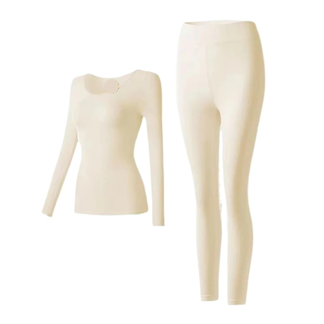 ThermounterwäSche Damen Thermounterwäsche Winterbekleidungsset Nahtloses Dickes Warmes Dessous Thermobekleidungsset 2-teilig ThermounterwäSche