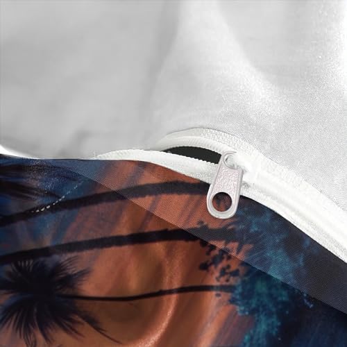 Housse de couette fermeture éclair plage 3D ensemble de literie 3 pièces microfibre super king - 8