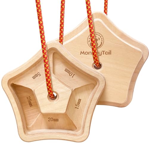 MonkeyTail Hangboard Kletterbrett zur Stärkung des Klettergriffs aus Holz für drinnen und draußen