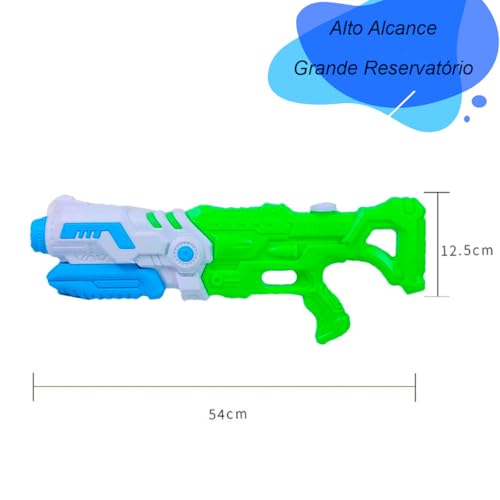 Pistola de Agua Grande P/Crianças Alcance Longo (Verde e Azul)