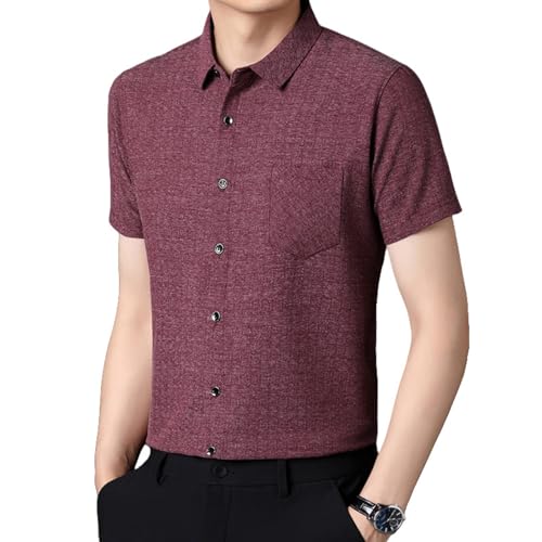Chemise infroissable à manches courtes homme vêtement d'été fluide