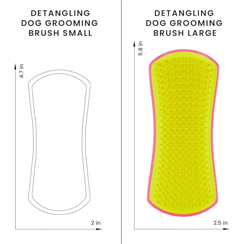 Pet Teezer, Entwirrungs- und Fellpflegebürste für Hunde, Rosa und Gelb