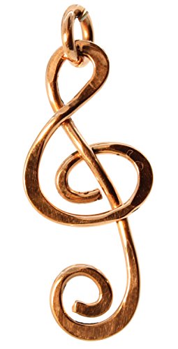 Preisvergleich Produktbild Kettenanhänger / Notenschlüßel / Kupfer / handgeschmiedet / ca. 3 cm hoch / Kupfer