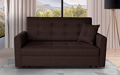 MK Sofa Bed- 3 Seater Sofa Bed for Living Room, Bedroom Furniture- Three Seater Sofa with Modern Fabric- Sofa Bed 3 Seater is Available in Brown Color