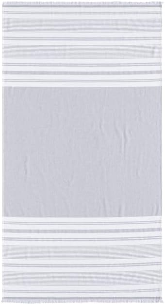 Maisonette Turkish Beach & Bath Towels - 2 Pack (36"x71"), Quick-Dry Cotton Peshtemal for Bath, Beach, Travel, Absorbent, Lightweight, Bathroom, Hammam, and Spa Towels with Eyelash Fringe, Dark Grey - Thumbnail 3