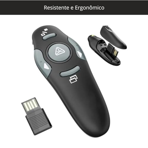 Controle Apresentação Power Point Controle Apresentador de Slide Multimídia Caneta Apontador Laser S