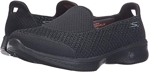 Skechers Go Walk 4 - Kindle, Zapatillas Mujer, Multicolor (Black/Hot Pink Bkhp), 37.5 EU