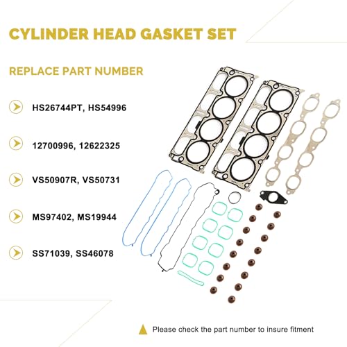 Image of AUCERAMIC HS26744PT Cylinder Head Gasket Set for Chevrolet GMC 5.3L | Fits for Chevrolet Silverado 1500 Suburban Tahoe, for GMC Sierra 1500 Limited Yukon XL 2014-2020, Replaces HS54996