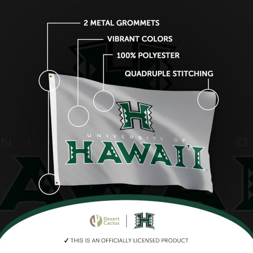 Desert Cactus University of Hawaii Rainbow Warriors Flag 3x5 Outdoor (A10) by Desert Cactus - Used condition - Image 4
