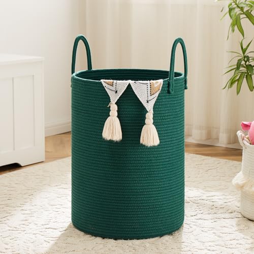 Image of Artfeel Laundry Basket,Woven Cotton Rope Laundry Hamper,60L for Decorative Storage of Dirty Clothes,Toys and Blankets in Bathroom,Baby Room and Living Room