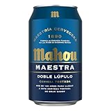 Mahou Maestra Doble Lúpulo - Cerveza Lager Tostada, 7.5% Volumen de Alcohol - Lata de 33 cl