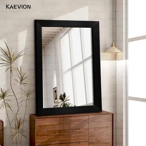 Image of Wall Hanging 1.75 ft Black Water Proof PVC Framed Mirror |Wall Mirror for Bedroom or Bathroom |Home Decor Wall Mounted for Bedroom Living-Room| washroom Mirror for Wall