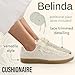 CUSHIONAIRE Belinda Women’s Lace Detail Casual Sneakers – Elegant Ribbon Lace-Up Summer Shoes for Women with Memory Foam, IVORY 7.5