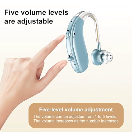 Image of Fastwell F27 Rechargeable Hearing Aids for Adults with Hearing Loss, 360 Degree Rotation Ear Hook, Digital Noise Reduction Ear Machine, Single Ear (Azure) 1-Year Warranty
