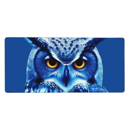 Tapis de souris de jeu hibou bleu grand tapis de bureau XXL