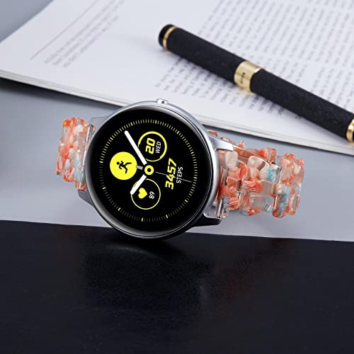 Binlun Resin Watch Bands Stylish Smart Watch Band Butterfly Design Watch Straps 6 Colors Quick Release Lightweight Replacement Bracelets For Smart Watch With Stainless Steel Buckle 20Mm/22Mm（Orange+Blue,Rose Gold Buckle) #TOP3