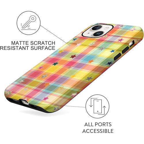Coque iPhone 14 Plus antichoc à motif étoiles colorées