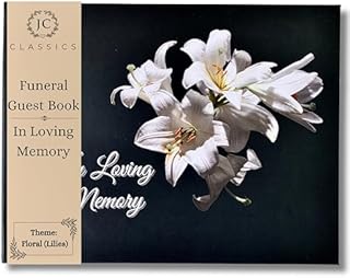 Funeral Memory Book | Condolence Book | Memorial Guest Book | Guest Book for Funeral Hardcover | Guestbook for Celebration of Life Memorial Service | Book of Condolence with Memory Table Card Sign