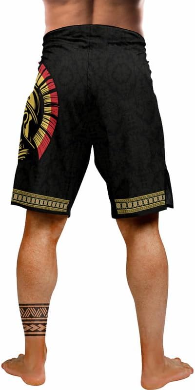 Spartan Men's MMA Shorts - BJJ Fight Shorts for Jiu Jitsu Muay Thai Grappling with Drawstring Inside