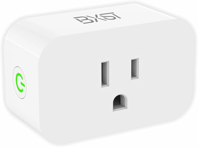 WiFi Smart Plugs Compatible with Alexa and Google Home, 15A/1800W, 1 Pack | Smart Outlet Timer with APP Remote Control, Voice Control, 2.4GHz Wi-Fi, No Hub Required, CE FCC Listed