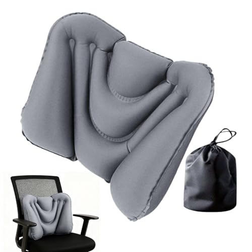 Quorvex Coussin Lombaire - Coussin Lombaire Gonflable pour Le Dos - de Siège pour la Taille | pour Voyage Bureau Siège Bureau Conduite Lecture Adultes Avion Camion
