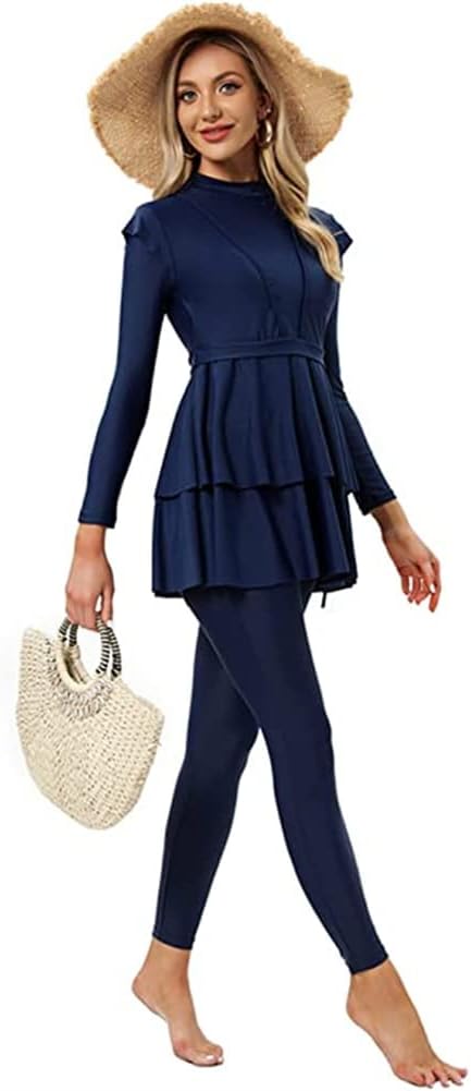 Girls Modest Swimsuit Full Coverage Bathing Suit Swimming Suit Beachwear Bukini Swimwear