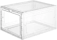 Caixa Organizadora De Sapato Armazenamento Transparente Empilhável à Prova de Poeira e Humidade Com Tampa Acrílico(1 unidade)