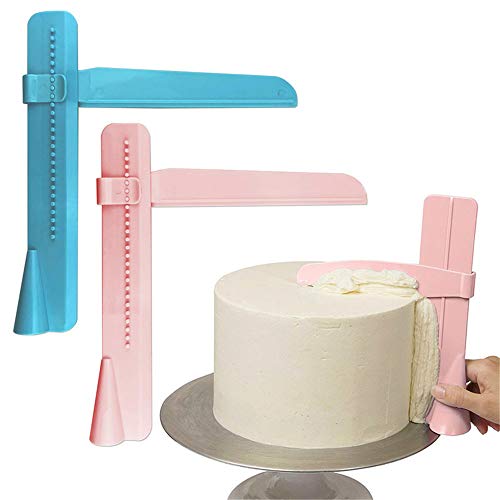 NuoYa Creative adjustable high fudge cake leveler scraper cake surface treatment tool Cake Scraper Smoother Adjustable Fondant Spatulas Baking Tools for Cakes,Baking Accessories Decorating Cake Too