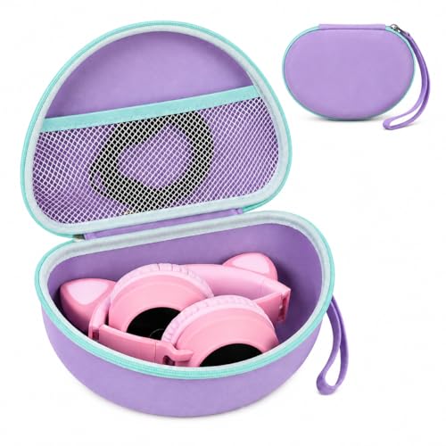 Custodia per cuffie Riwbox CT-7 rosa/per Jack CT-7S Cat verde 3,5 mm/per iClever IC-HS01/per Picun/per FosPower Bluetooth Wireless Over-Ear Cuffie Auricolari, Viola