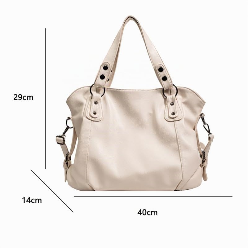 Borsa Bauletto con Tracolla da Donna Borsa a spalla in Pelle Sintetica Borse a mano Sacchetto Tote Donne Borsetta Hobo Borsa a tracolla Bianco
