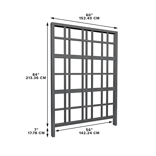 Vita Urbana Slate Gray Embossed Vinyl Modern Trellis And Privacy Screen, 60 Inch L X 84 In H, Grey, Garden Décor, Bpa And Pthalate Free, Lattice, Vt17631 #TOP7