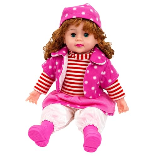 Image of SHAKTISM Poem Doll Small Singing Songs Doll - 50 cm Big Size Musical Plush Soft Doll with Sound, Cute Clothing Doll Toy for Kids & Toddlers, Gift for Girls Age 1-6 Years (Red)