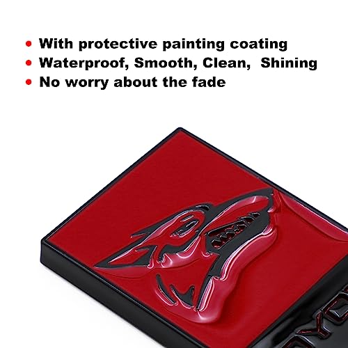 2Pcs Red Painted Coyote Emblem Car Fender Side Rear Trunk Custom Sticker Badge Decal 67X44Mm #TOP3