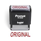Promot Original Self Inking Rubber Stamp - Refillable Stampers for Office - Business, Accounting, Bookkeeping, Coding, Legal, Notary, Work, Ordering, Inventory Stamps - Red Ink