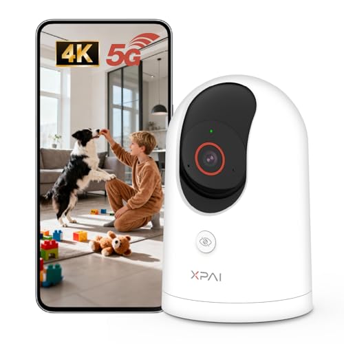 xpai 4K Security Camera,Industry's First with Built-in Storage No Monthly Fees,Indoor Camera Wireless,Baby/Pet/Dog Camera with Phone APP,360° Pan-Tilt Wireless Indoor Cam,Cry Detection,2-Way Audio